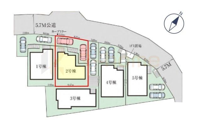 我孫子市台田4期　新築戸建て　2号棟の区画図|大きなお買い物だからこそ、メリット・デメリットを伝えさせて頂きます。
R-homeにお任せください♪