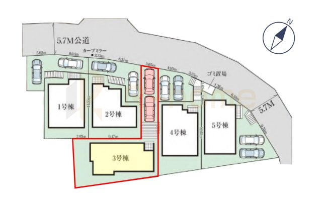 我孫子市台田4期　新築戸建て　3号棟の区画図|大きなお買い物だからこそ、メリット・デメリットを伝えさせて頂きます。
R-homeにお任せください♪