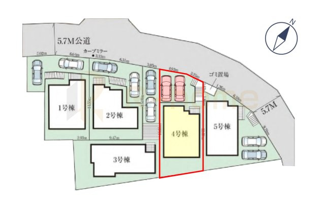 我孫子市台田4期　新築戸建て　4号棟の区画図|大きなお買い物だからこそ、メリット・デメリットを伝えさせて頂きます。
R-homeにお任せください♪