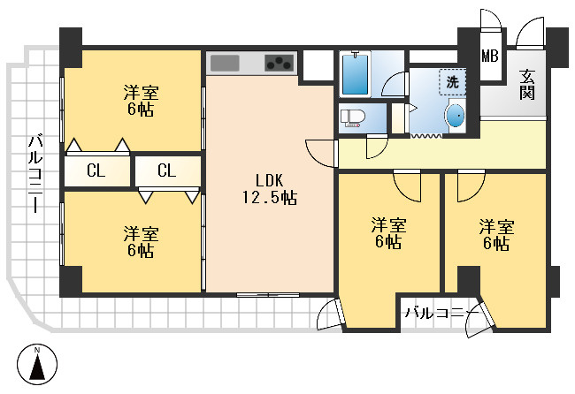 サンマンション江坂の間取り
