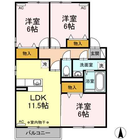 リビングタウン南仙北Bの間取り