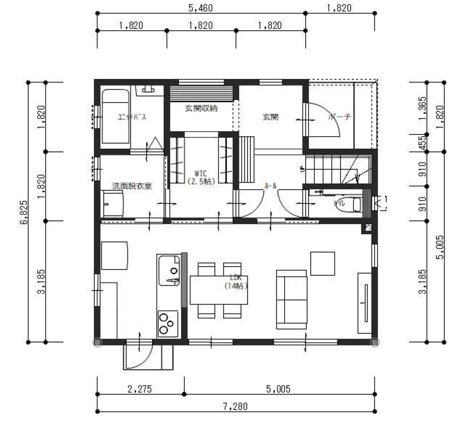 大津甲　　新築戸建　1号地　（全2区画）の間取り|1F
