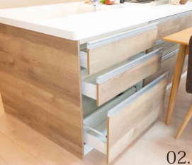 【キッチン】 | サンヴェール東所沢 | リビング側にも収納たっぷり　※施工例