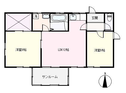 S1760H　吉野苑平屋中古住宅の間取り