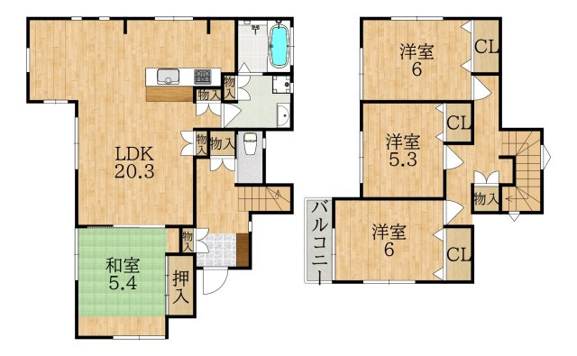 千代ヶ丘1丁目戸建の間取り