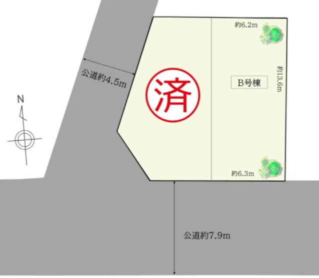 【区画図】 | 【仲介手数料３3０万円が無料！！】■豪快な吹抜けリビング前には広々バルコニー | ■Ａ号棟　終了
■Ｂ号棟　９，９９８万円
決算特別キャンペーン！
日本一の家計応援キャンペーン中！
詳細は「物件概要」の「諸費用」欄をご確認下さい。
■豪快な吹抜け天井リビング
■広々バルコニー