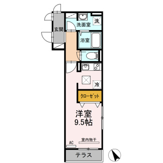 【間取り】 | メゾン・ド・キャトル | 1Room