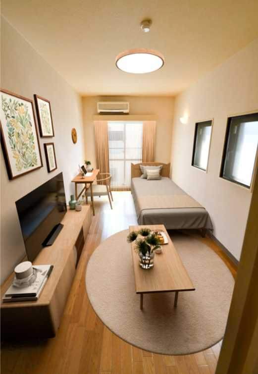 パークハイム桜新町　ネット無料　南西角部屋　管理人巡回の居間・リビング|※写真はイメージです