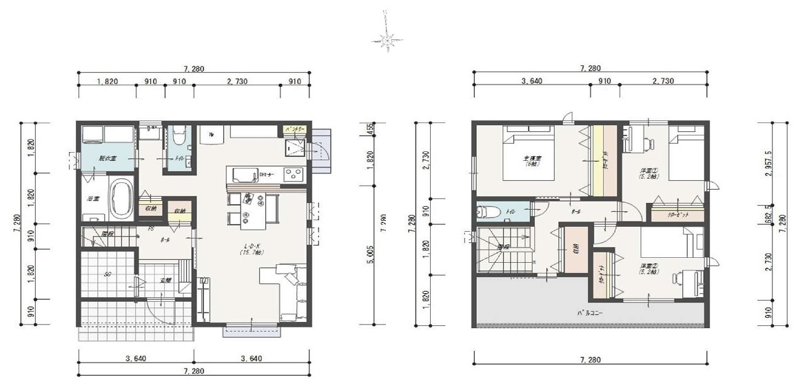 高知市鴨部2丁目 -1号地-建築条件付き-売土地の参考プラン|1号地