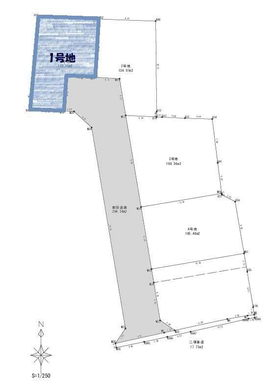 高知市鴨部2丁目 -1号地-建築条件付き-売土地の区画図|1号地