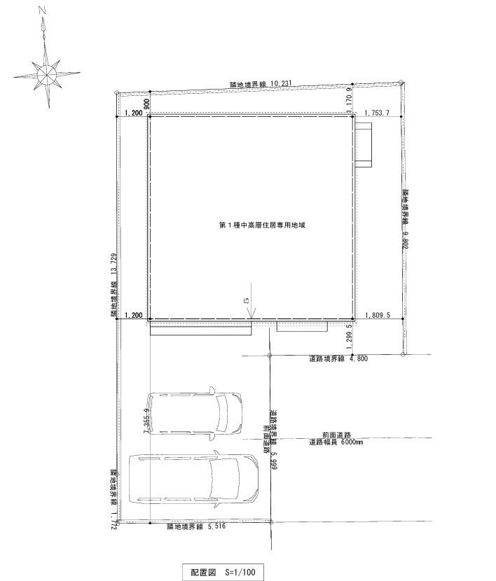 高知市鴨部2丁目 -1号地-建築条件付き-売土地の土地図|1号地