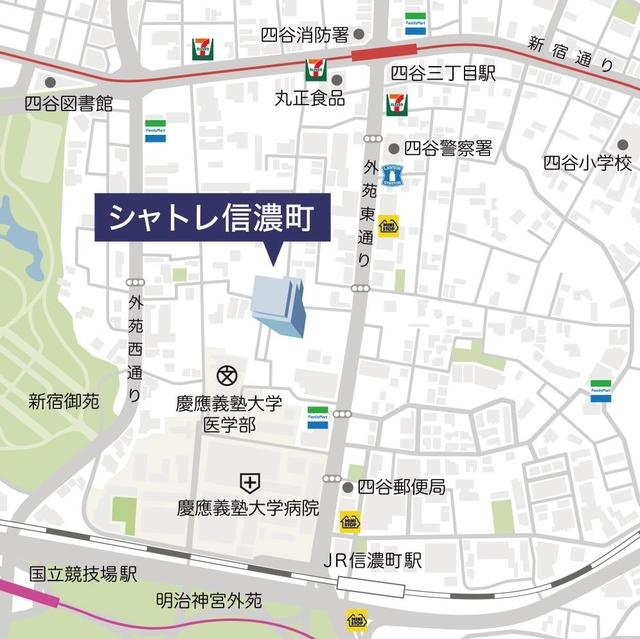 シャトレ信濃町の地図