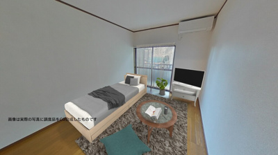 【洋室】 | ハイム愛花D | 南西向き洋室6帖☆バルコニーに繋がるお部屋です！エアコン付きで1年中快適に過ごせますね☆