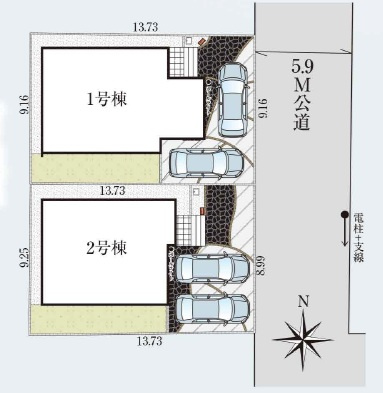 グラファーレ千葉市若葉区千城台北１丁目２期の区画図