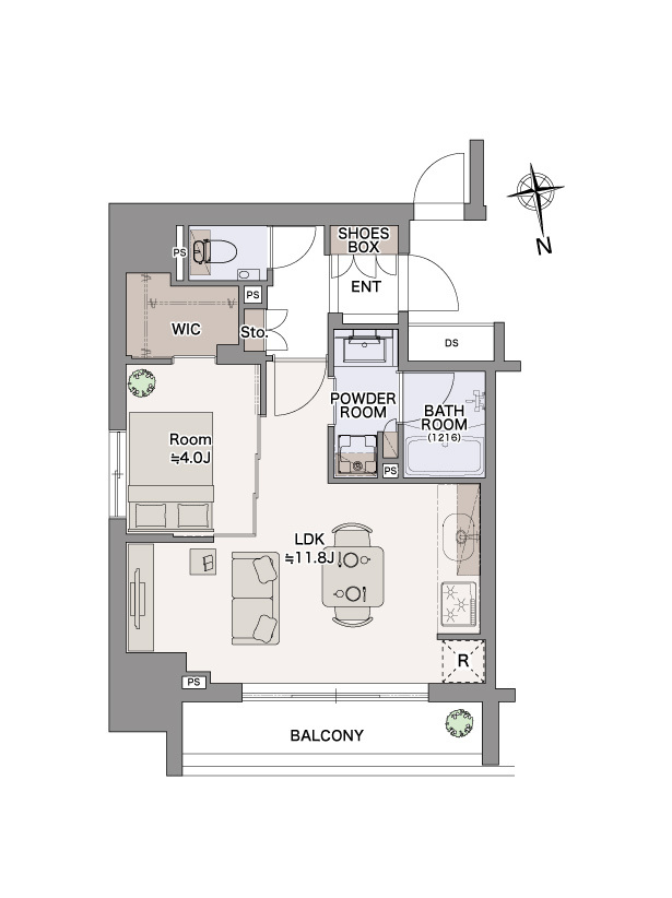 リビオレゾン大手町の間取り