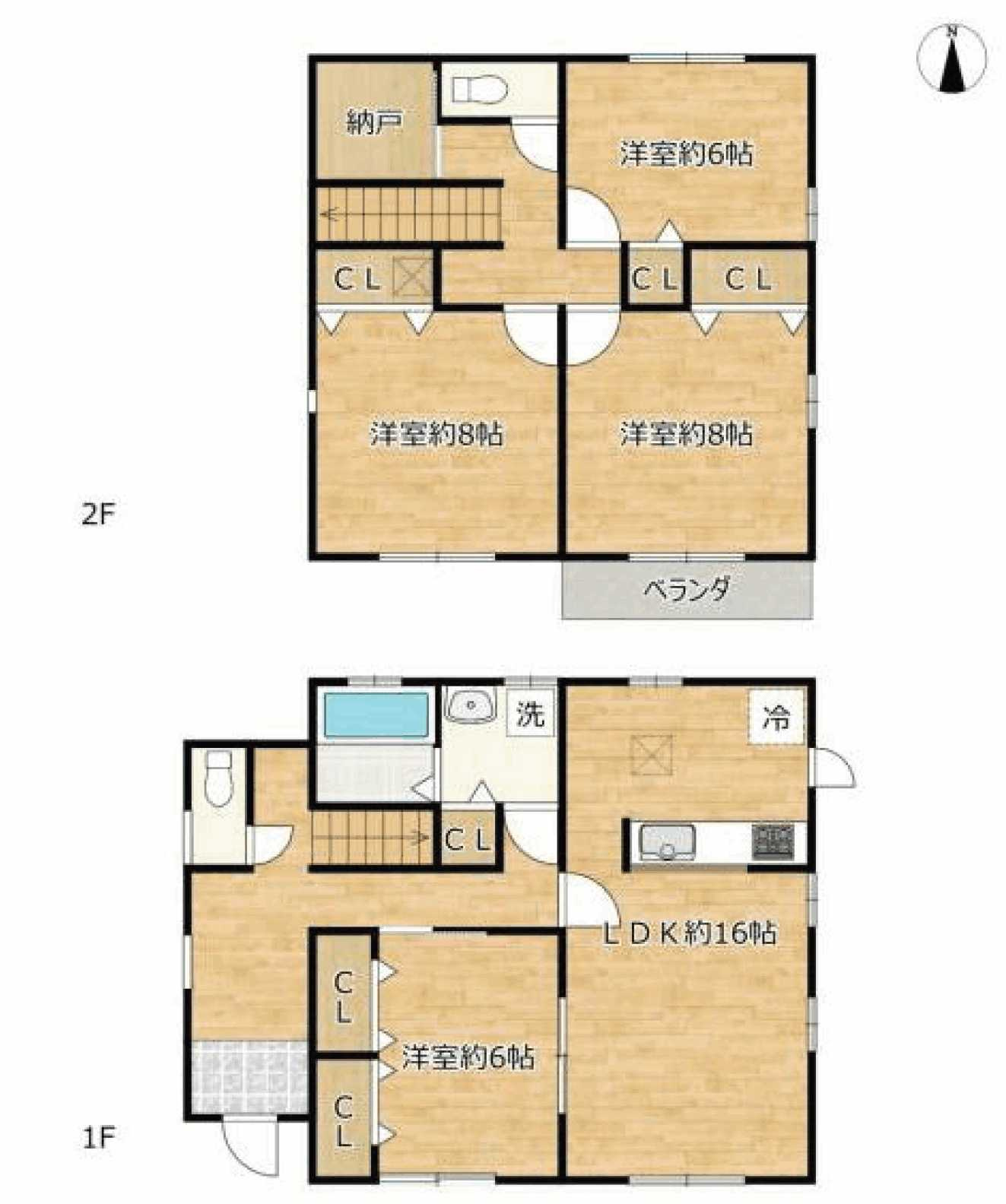 下野市石橋A 中古戸建の間取り|4LDK＋納戸