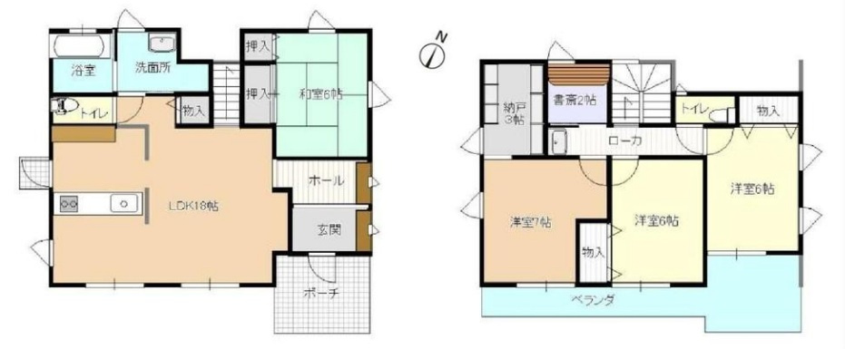 【中古戸建】足利市堀込町の間取り|■間取り図｜敷地面積：199.28（約60.28坪）　建物面積：114.27（約34.56坪）