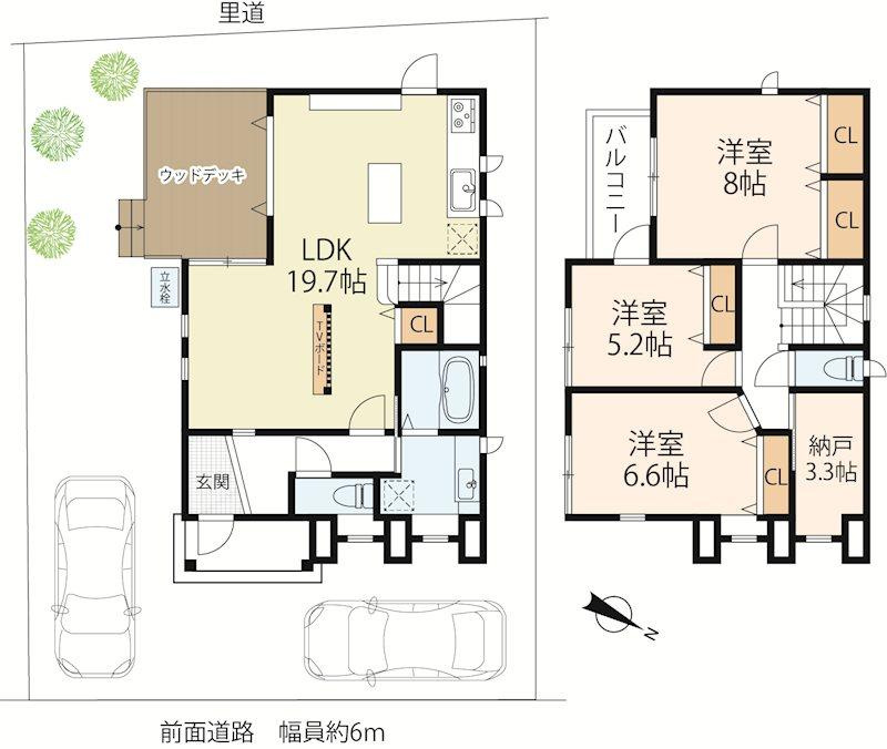 守山市小島町　中古戸建の間取り