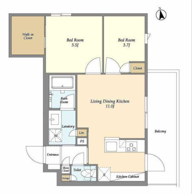 ベルファース三軒茶屋　ネット無料　礼金0　オートロックの間取り