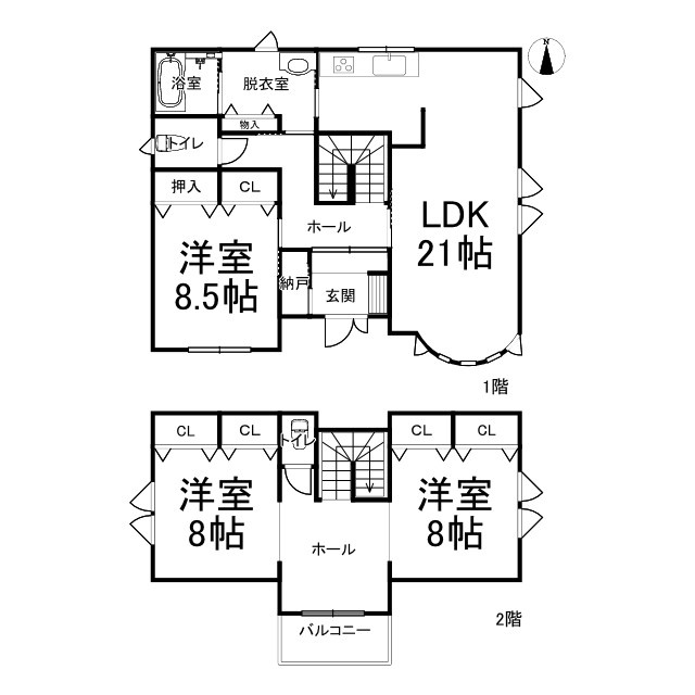 中古住宅　広尾町丸山通南5の間取り