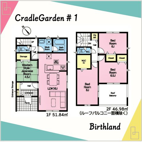新築戸建・新築建売　桐生市広沢町第19　広沢小学校・広沢中学校の間取り|【4LDK+WIC】お出かけ前や帰宅後リビングを通る間取になっているので自然と家族の会話が増えます♪