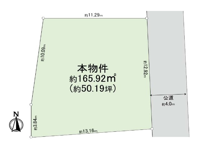 【土地図】 | 川越市笠幡 | 50坪のゆとりある敷地です