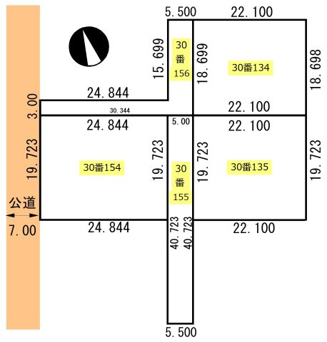 【土地図】 | 阿寒町北新町1丁目30-134.135.154.155.156売地①