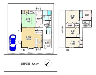 【間取り】 | 守山市播磨田町　中古戸建