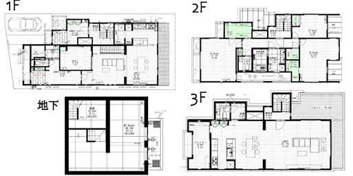目黒区下目黒6丁目　戸建の間取り