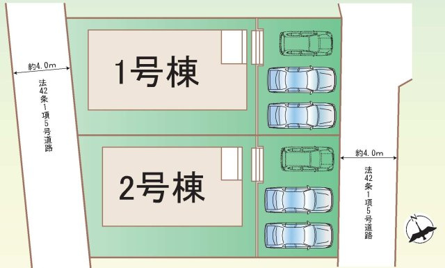 戸塚区汲沢町　新築戸建て　第２の区画図