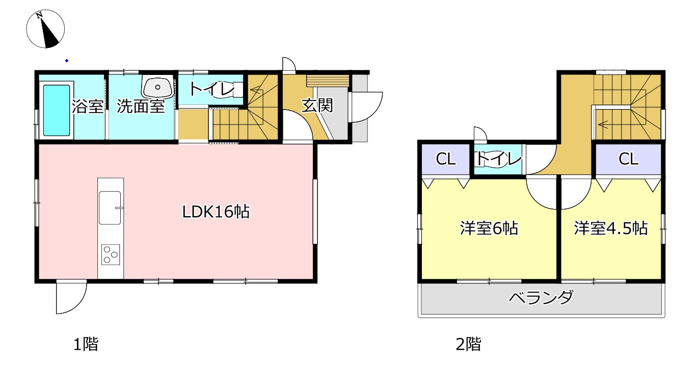 天草市本渡町本戸馬場の中古一戸建の間取り