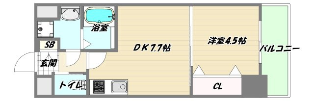 大阪市淀川区西中島１丁目の賃貸マンションの間取り