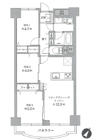 【間取り】 | グリーンコーポ千寿Ⅱ