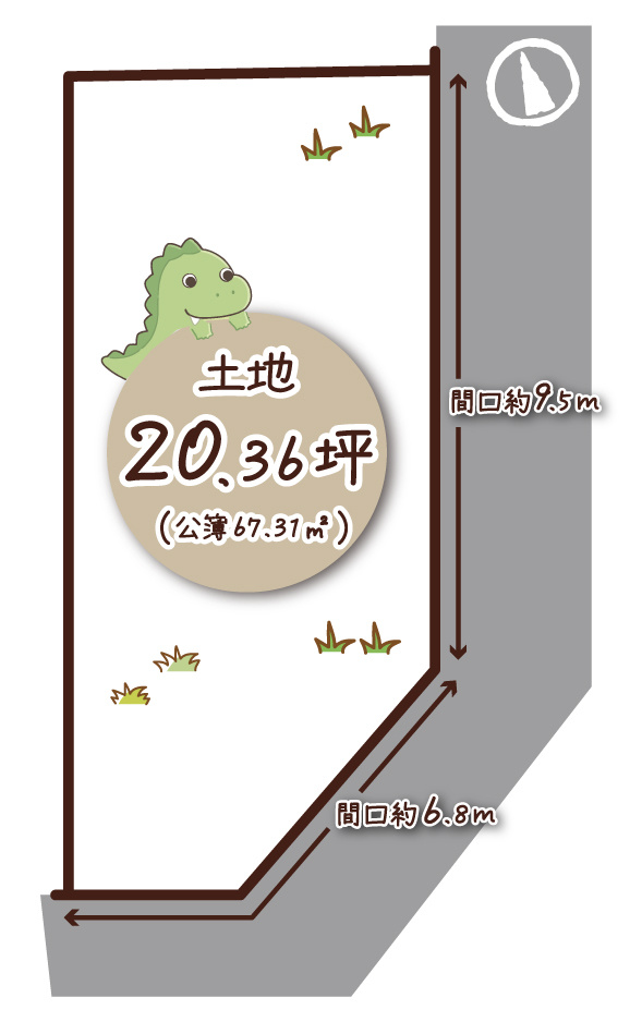 淀生津町　メインプランの土地図|建築条件がついていないお土地も販売しております！