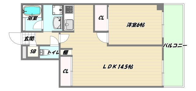大阪市東淀川区豊新３丁目の賃貸マンションの間取り
