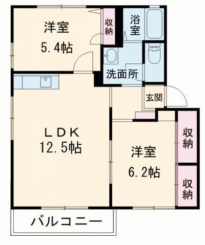 アクシス本城　Ｂの間取り