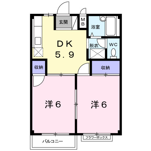エルディム山本Ⅱの間取り