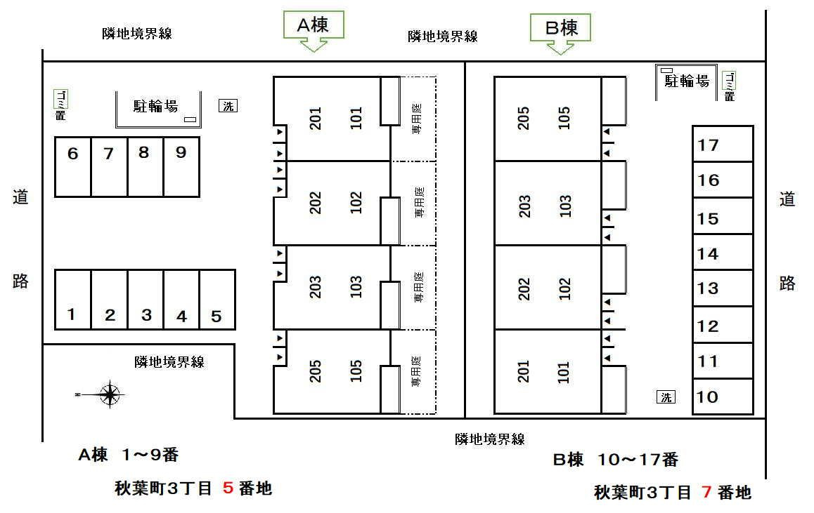 ソラリウム　Ｂの区画図