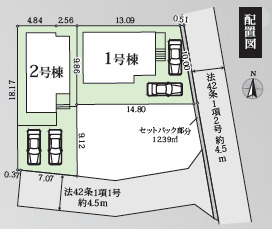 平塚市豊田宮下3期　新築戸建　全2棟2号棟の区画図