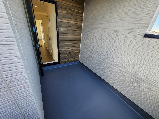 ハートフルタウン 高崎市双葉町 A号棟のバルコニー|現地撮影