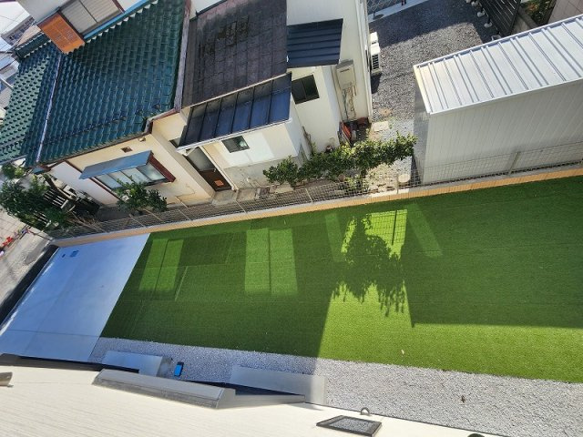 ハートフルタウン 高崎市双葉町 A号棟の庭|現地撮影