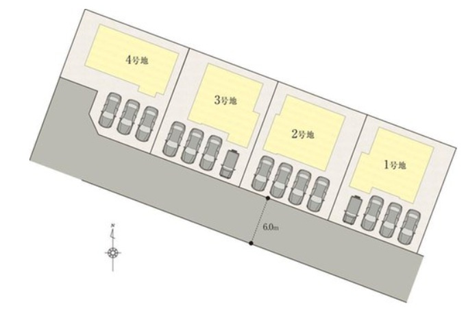 香南市野市町西野　新築戸建　1号棟　（全4区画）の外観|土地面積　165.10㎡　（約49.94坪）