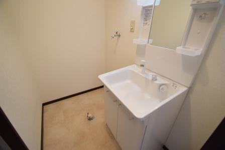 サンビレッジ藤原台B棟の洗面所|シャンプードレッサー付きです