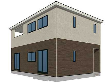 安芸郡熊野町城之堀1丁目　新築一戸建て(全2棟)の外観パース