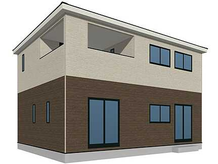 安芸郡熊野町城之堀1丁目　新築一戸建て(全2棟)の外観パース