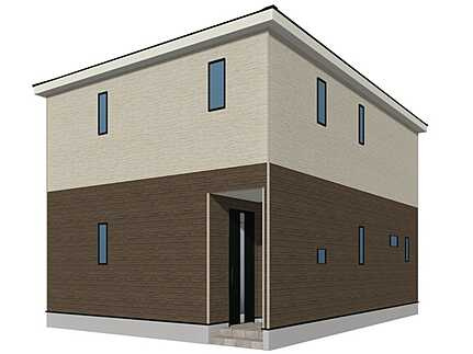 安芸郡熊野町城之堀1丁目　新築一戸建て(全2棟)の外観パース