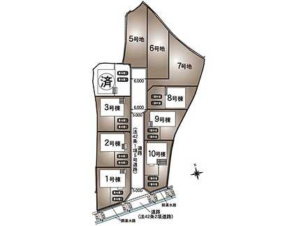 安芸郡熊野町城之堀1丁目　新築一戸建て(全2棟)の区画図