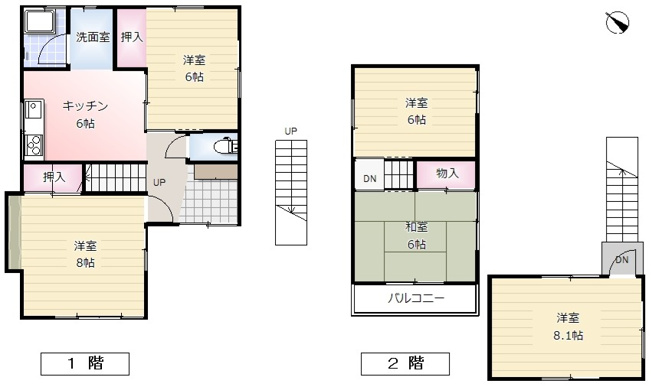 【間取り】 | 南沼上1丁目　中古住宅
