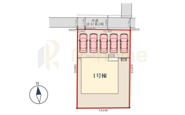 石岡市府中2期　新築戸建て　1号棟の区画図|大きなお買い物だからこそ、メリット・デメリットを伝えさせて頂きます。
R-homeにお任せください♪