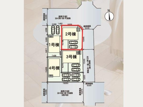 坂ノ市中央第5-2号棟の区画図|図面と異なる場合は現況を優先いたします。